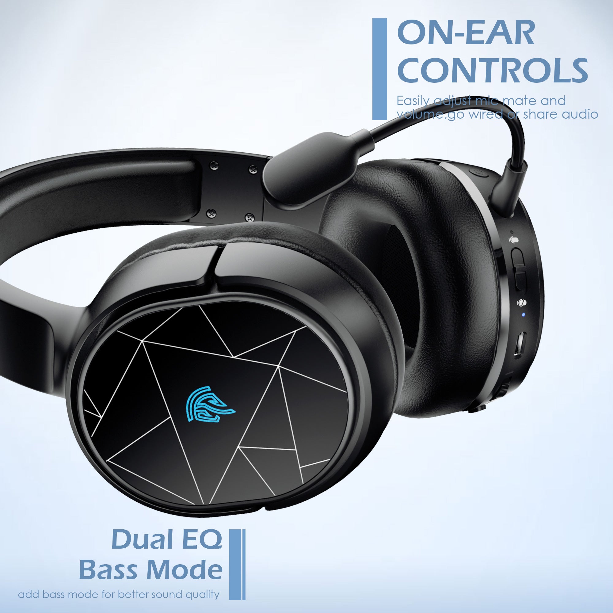EASYSMX V10W Wireless Headphones Over-Ear Bluetooth Gaming Headset with Microphone for PC PS5 PS4 EASYSMX V10W Wireless Headphones Over-Ear Bluetooth Gaming Headset with Microphone for PC PS5 PS4